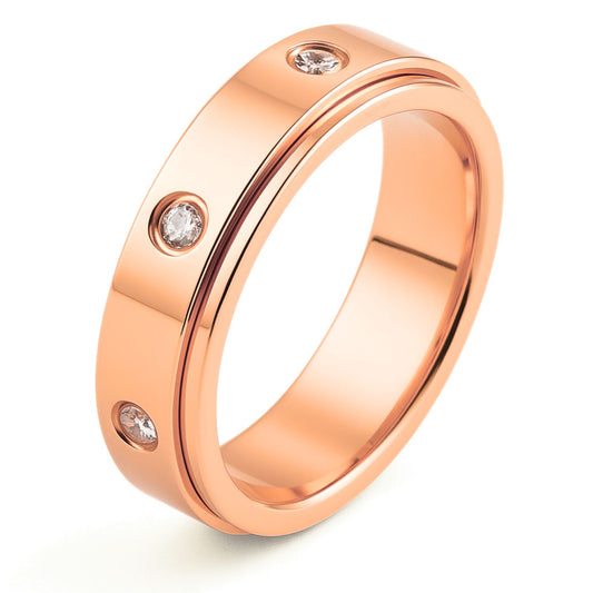 Anxiety ring (Zirkonia) Rosé Goud