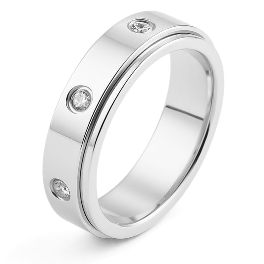 Anxiety ring (Zirkonia) Zilver