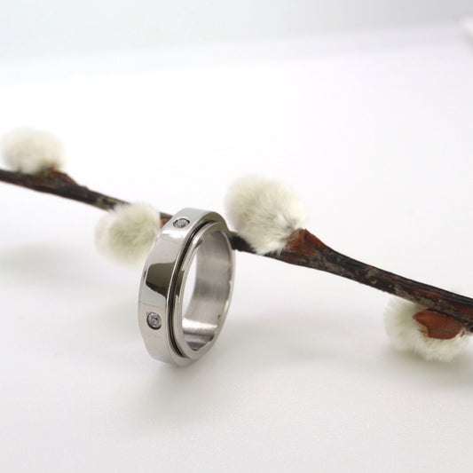 Anxiety ring (Zirkonia) Zilver Sfeerbeeld