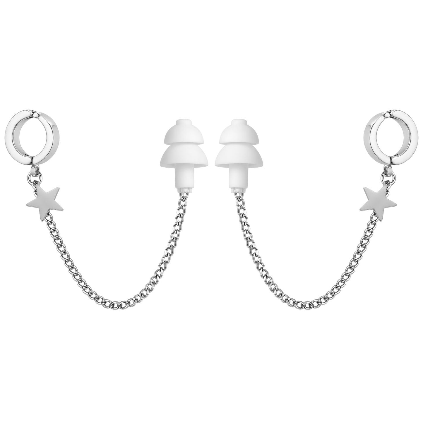 Earcuffs Voor Oordopjes (Ster) Zilver RVS