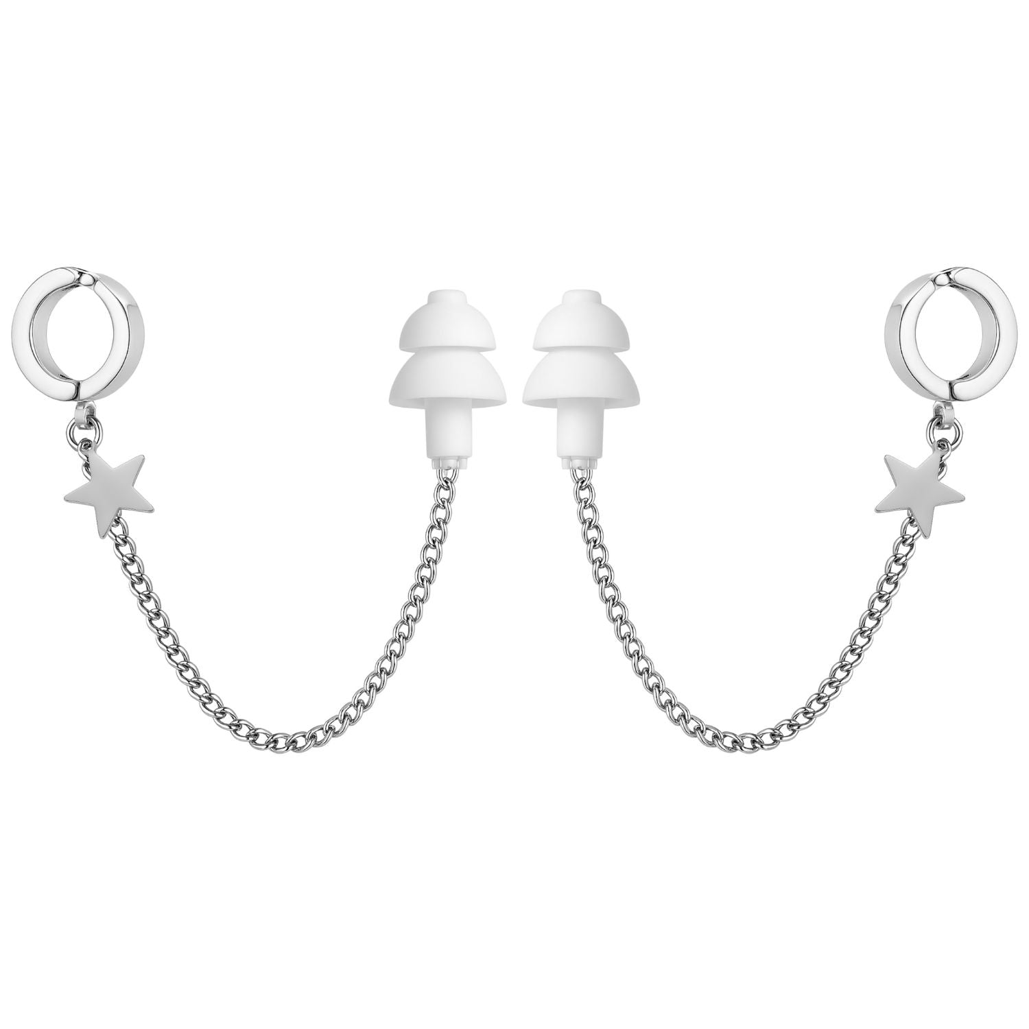 Earcuffs Voor Oordopjes (Ster) Zilver RVS