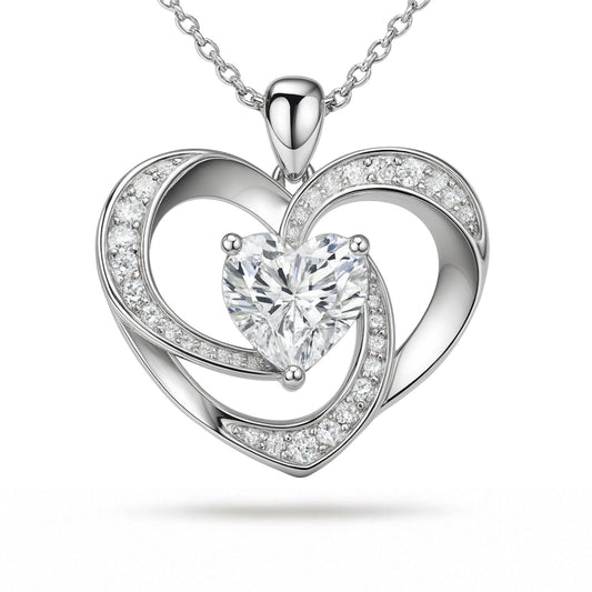 Hartjes ketting (Groot hart) Zilver 925