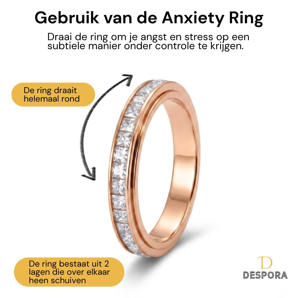 Anxiety Ring (Spark) Rosé goud gebruik