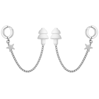 Earcuffs Voor Oordopjes (Ster) Zilver RVS