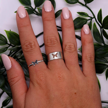 Butterfly Friendship Ring Silver